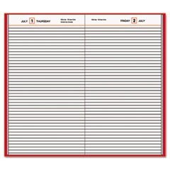 Daily Business Diary,Jan-Dec,1PPD,7-11/16"x12-1/8"Pg Sz,Red