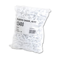 Plastic Chain For Stanchions, 40', Rustproof, White