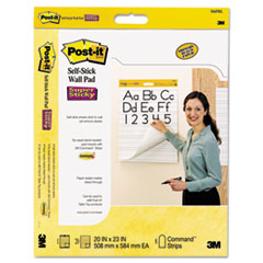 Self-Stick Wall Pads w/Primary Lines, 20"x23", 20Sht/PK, WE