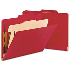 Classification Folders,2/5 Cut,Letter,1 Divider,10/BX,Red