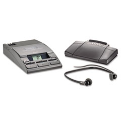 Mini Cassette Transcription System, 5-1/3"x9-1/10"x2",Black