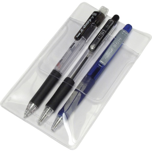 Pocket Protectors, for Pen Leaks, 6/BX, Clear