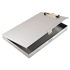 Metal Storage Clipboard, 1/2" Cap, 12"x8-1/2", Silver