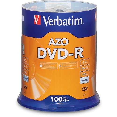 DVD-R Disc, 4.7GB, 120 Minutes, 16X, 100/PK, Silver