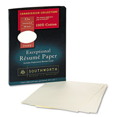 Resume Paper, Wove, 32 lb, 8-1/2"x11", 100/BX, Ivory