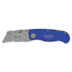 Lockback Utility Knife, Folding, Blue