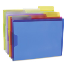 Poly View Folder, 1/3 Cut Tabs, Letter, 6/PK, Assorted
